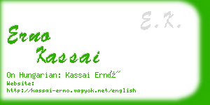 erno kassai business card